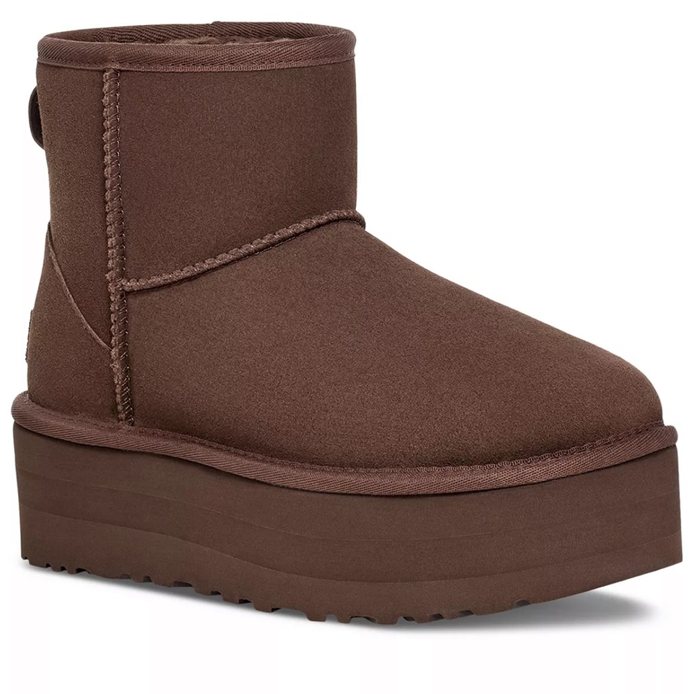 UGG Chocolate Brown Platform Mini Booties